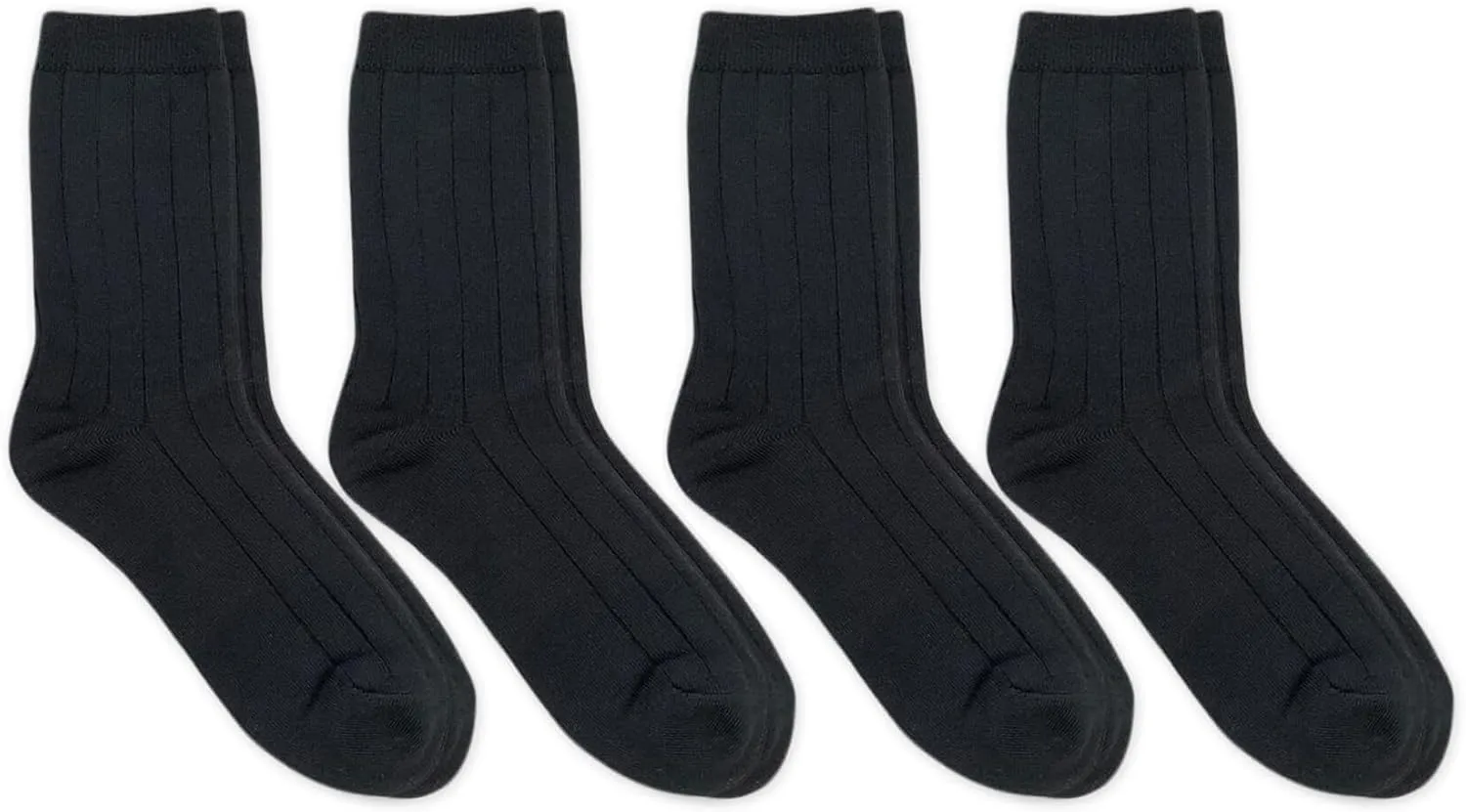 Jefferies Socks Boys Rayon Derived From Bamboo School Uniform Ribbed Crew Socks 4 Pair Pack