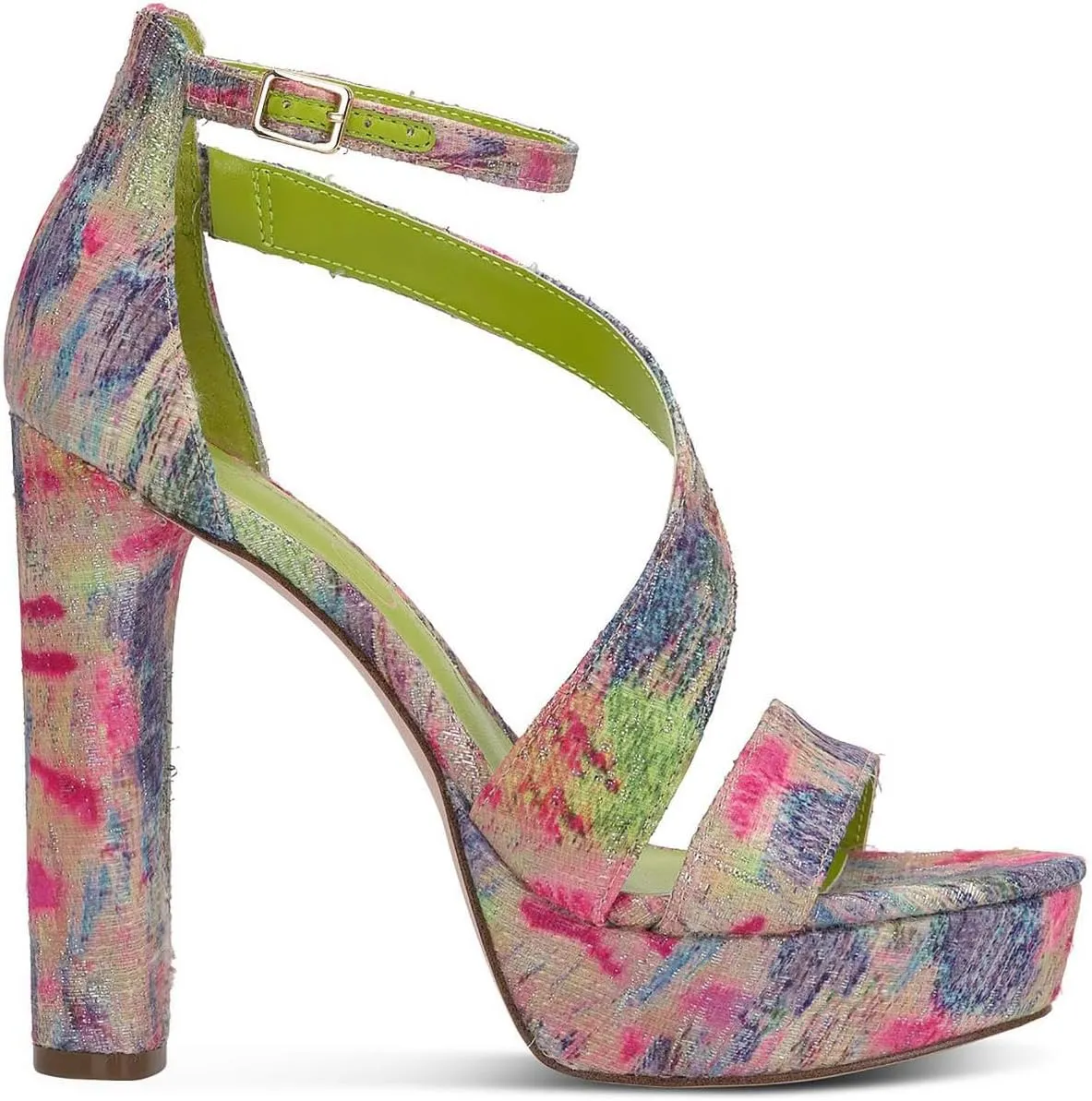 Jessica Simpson Womens Iley Faux Leather Ankle Strap Platform Sandals