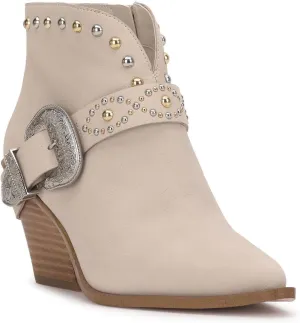 Jessica Simpson Womens Pivvy Suede Studded Cowboy, Western Boots