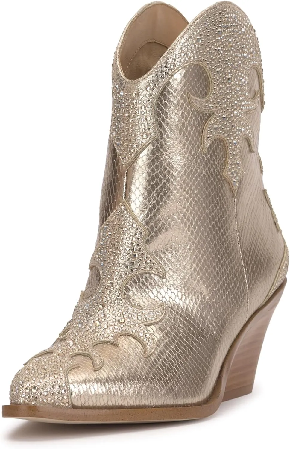 Jessica Simpson Womens Zolly Snake Print Rhinestones Booties