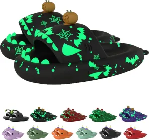 Jfxgjuv Luminous Shark Slippers Spooky Shark Slides Galaxy Shark Slides Shark Cloud Slides Glow in The Dark 3D Cartoon Christmas Halloween Shark Slides Sandals