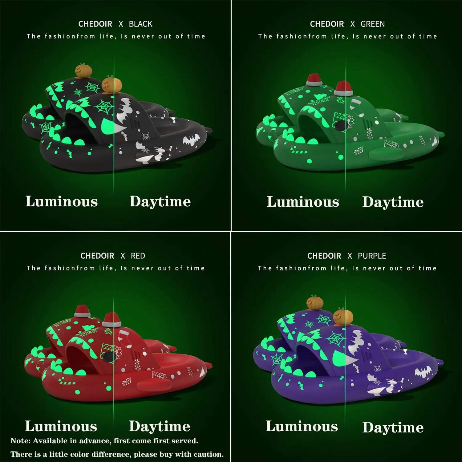 Jfxgjuv Luminous Shark Slippers Spooky Shark Slides Galaxy Shark Slides Shark Cloud Slides Glow in The Dark 3D Cartoon Christmas Halloween Shark Slides Sandals