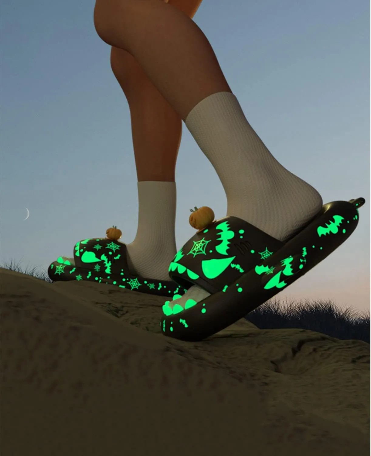 Jfxgjuv Luminous Shark Slippers Spooky Shark Slides Galaxy Shark Slides Shark Cloud Slides Glow in The Dark 3D Cartoon Christmas Halloween Shark Slides Sandals