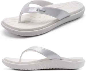jiajiale Womens Fashion Orthotic Flip Flops Ladies Slip On Lightweight Comfortable Thick Cushion Yoga Mat Thong Sandals With Plantar Fasciitis Arch Support