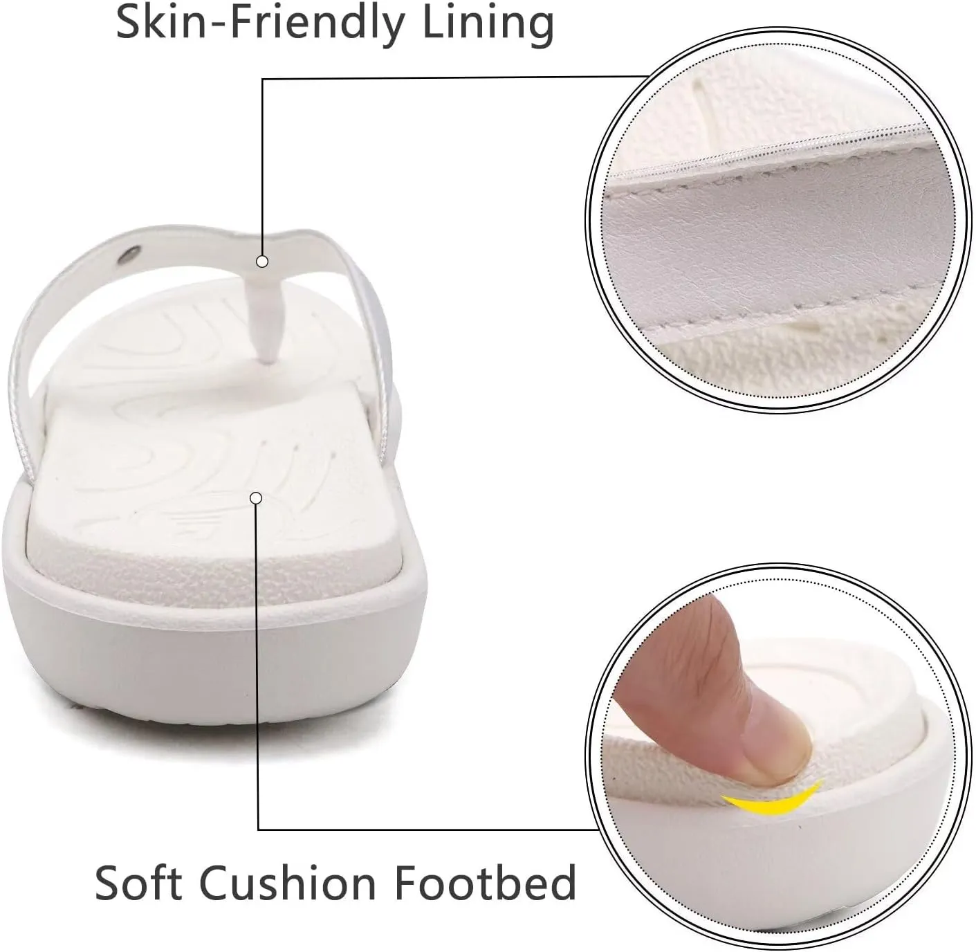jiajiale Womens Fashion Orthotic Flip Flops Ladies Slip On Lightweight Comfortable Thick Cushion Yoga Mat Thong Sandals With Plantar Fasciitis Arch Support