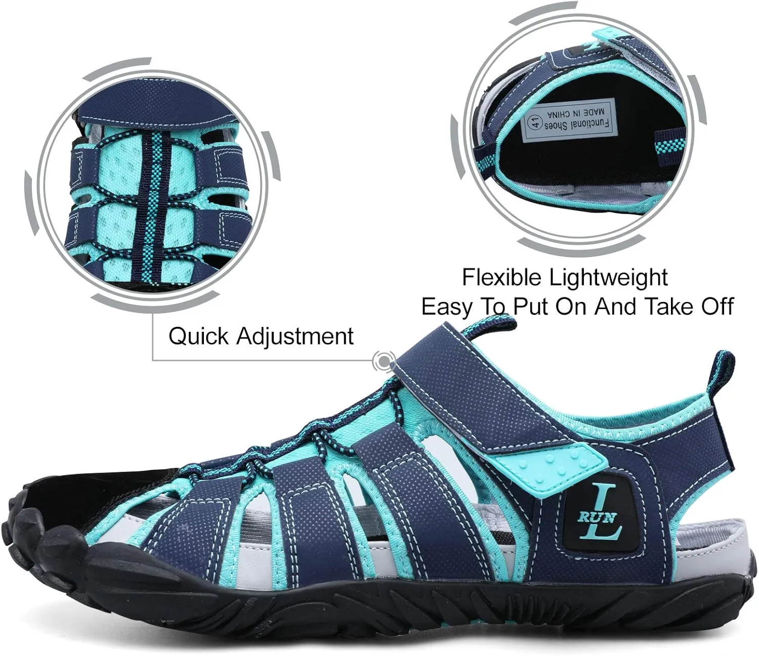 JIASUQI Athletic Hiking Water Shoes Barefoot Aqua Swim Sports Sandals Walking Shoes for Women Men