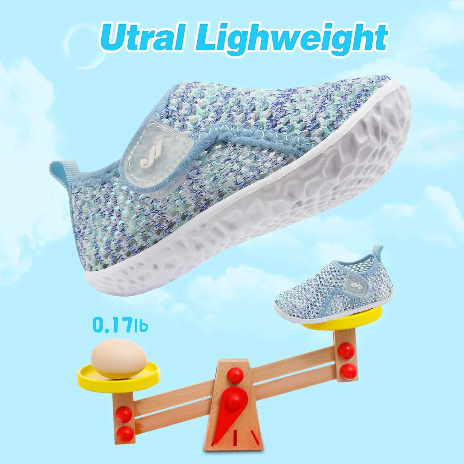 JIASUQI Baby Boys Girls Barefoot Swim Pool Water Shoes Beach Walking Sandals Athletic Sneakers