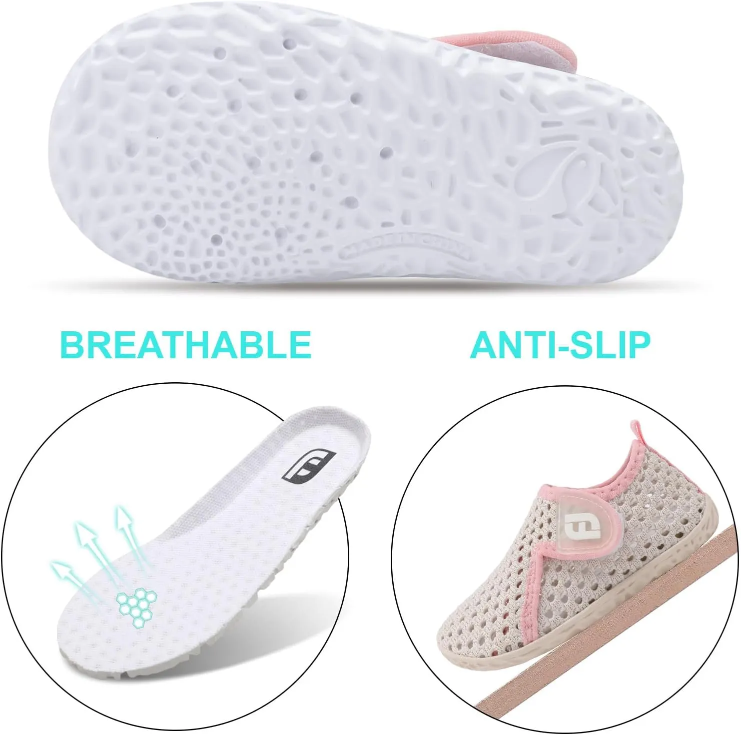 JOINFREE Baby Toddler Water Shoes Boys Girls Sandals Barefoot Kids Breathable Sneakers Shoes for Walking Running