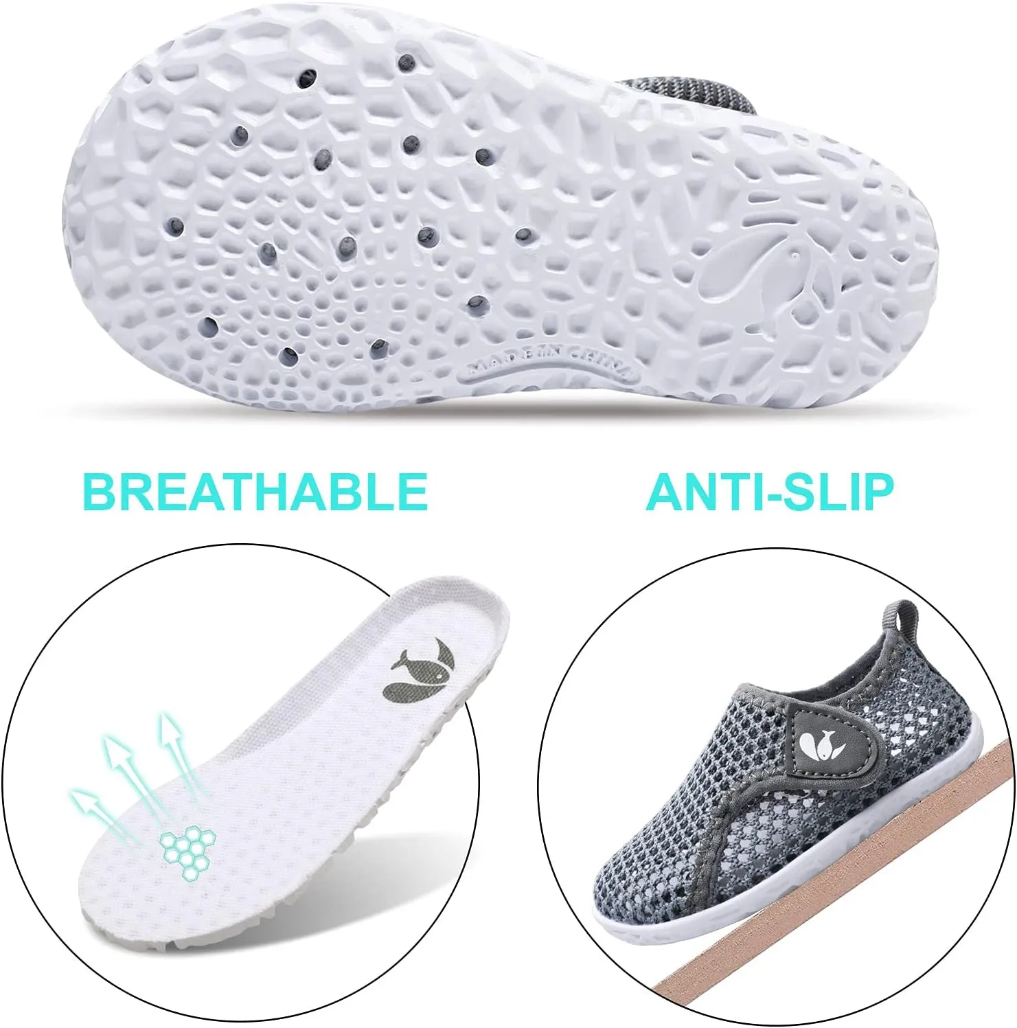 JOINFREE Baby Toddler Water Shoes Boys Girls Sandals Barefoot Kids Breathable Sneakers Shoes for Walking Running
