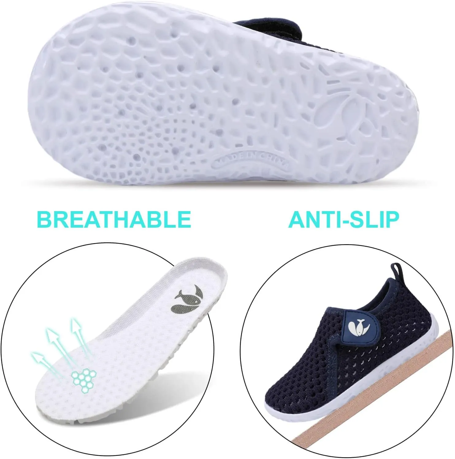 JOINFREE Baby Toddler Water Shoes Boys Girls Sandals Barefoot Kids Breathable Sneakers Shoes for Walking Running