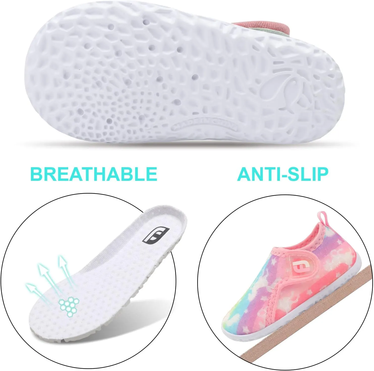 JOINFREE Baby Toddler Water Shoes Boys Girls Sandals Barefoot Kids Breathable Sneakers Shoes for Walking Running