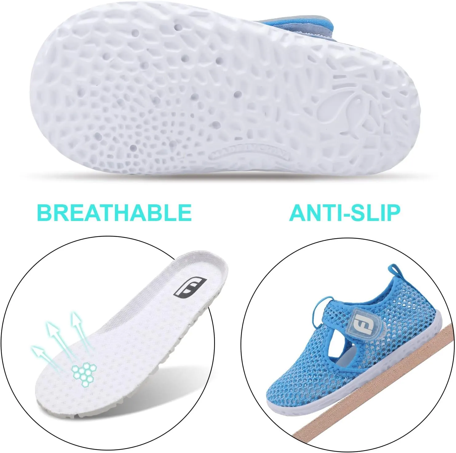 JOINFREE Baby Toddler Water Shoes Boys Girls Sandals Barefoot Kids Breathable Sneakers Shoes for Walking Running