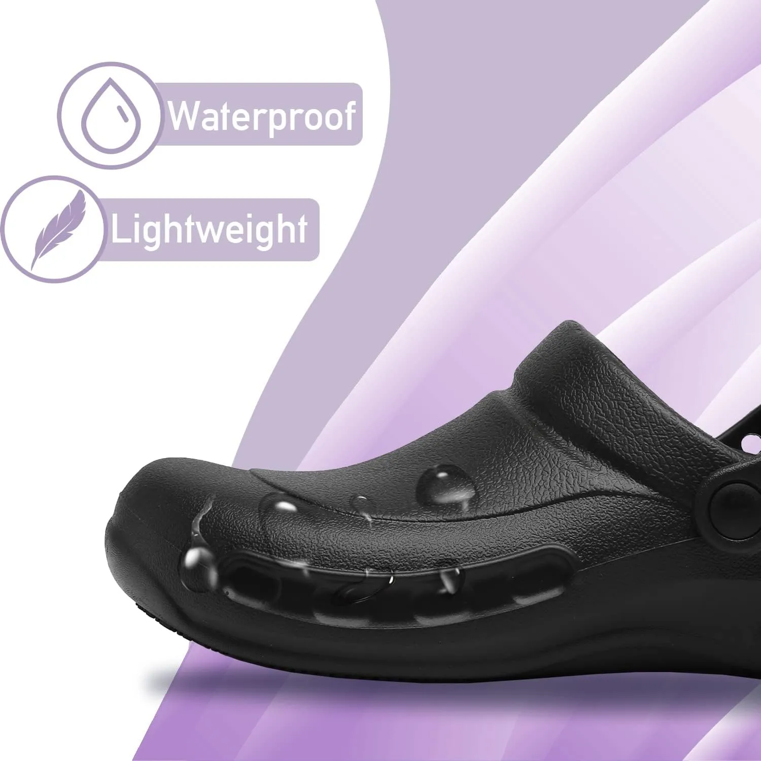 JSWEI Chef Shoes Men - Waterproof & Oil-Proof Non Slip Kitchen Clogs for Men, Nursing, Garden & Outdoor Use