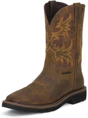 Justin Original Work Original Work Mens Stampede Rugged Tan Steel Toe Work Boots Tan 12 EE