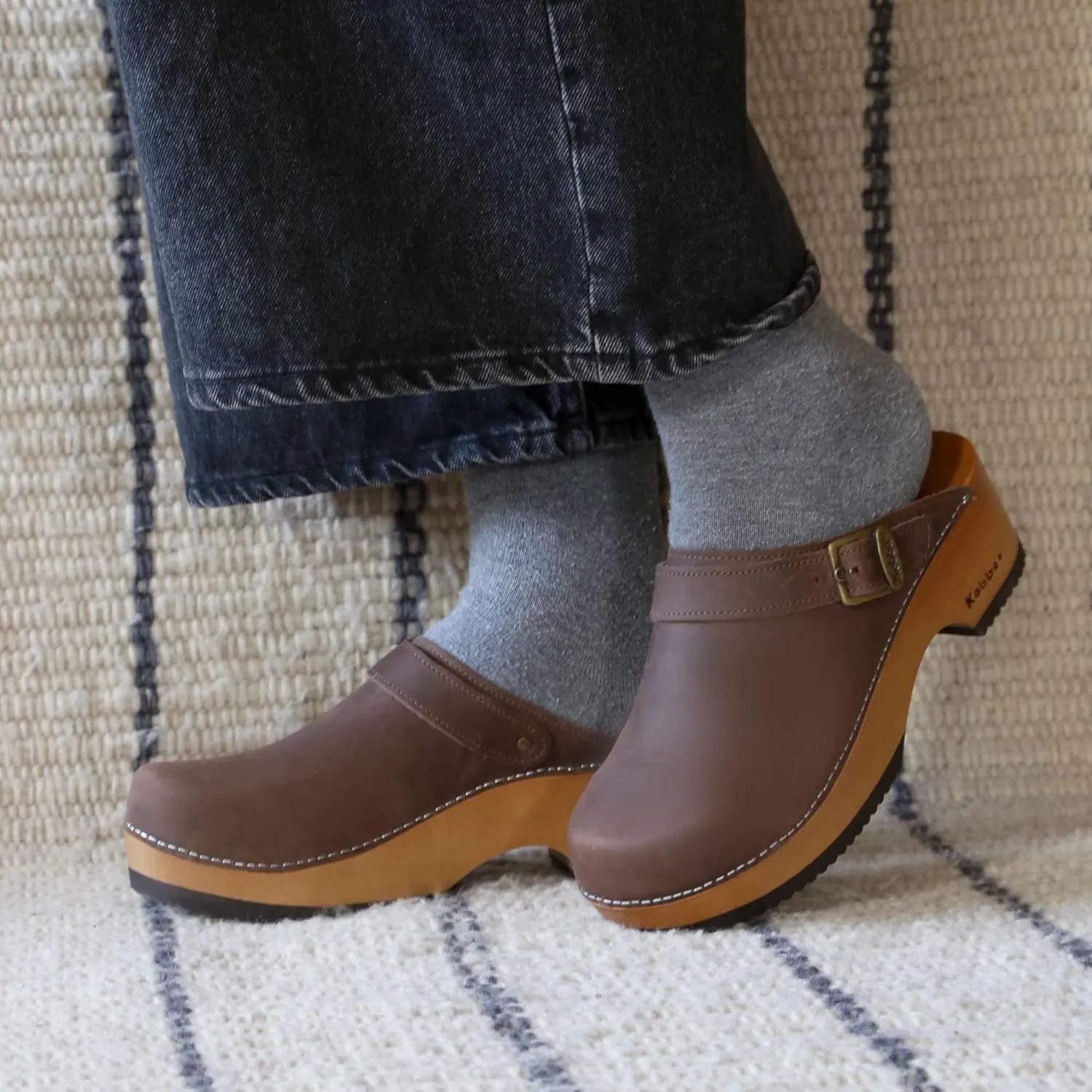 Kebba - Handmade Wooden Clog Mules, Marianne