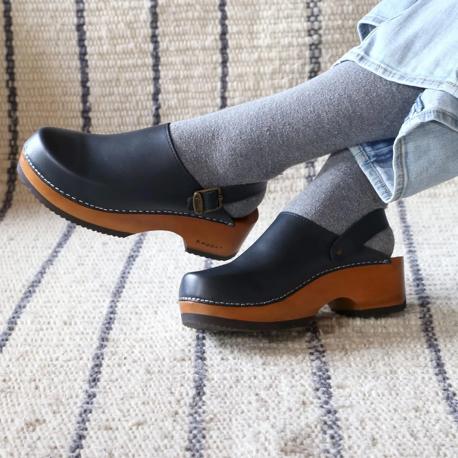 Kebba - Handmade Wooden Clog Mules, Marianne