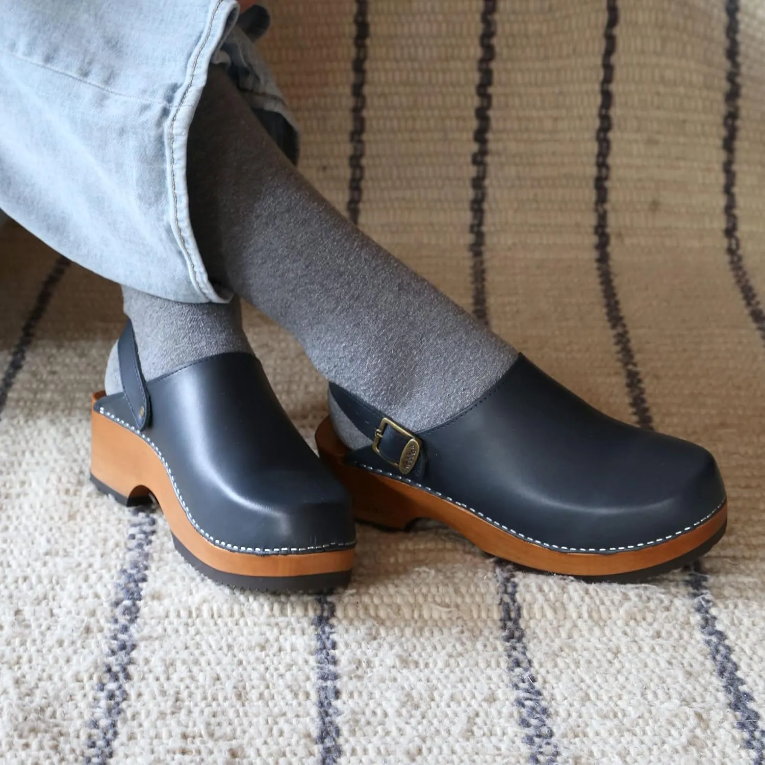 Kebba - Handmade Wooden Clog Mules, Marianne