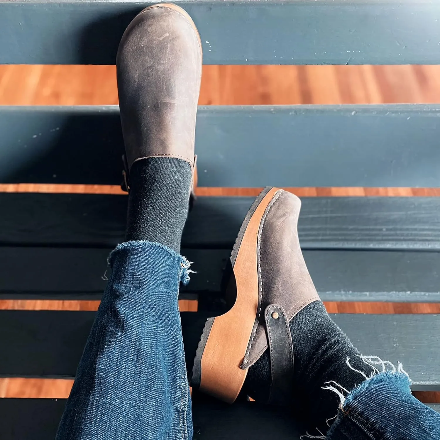 Kebba - Handmade Wooden Clog Mules, Marianne
