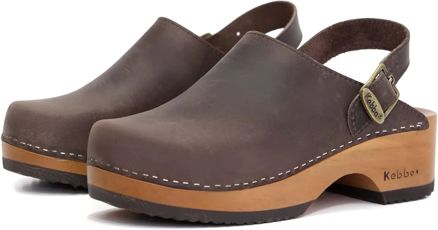 Kebba - Handmade Wooden Clog Mules, Marianne