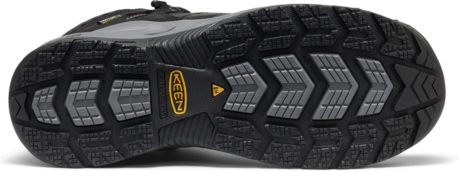 KEEN Utility Men's Flint 2 VersaTREAD Non Slip Mid Height Steel Toe Waterproof Work Boots, Black/Dark Shadow, 13