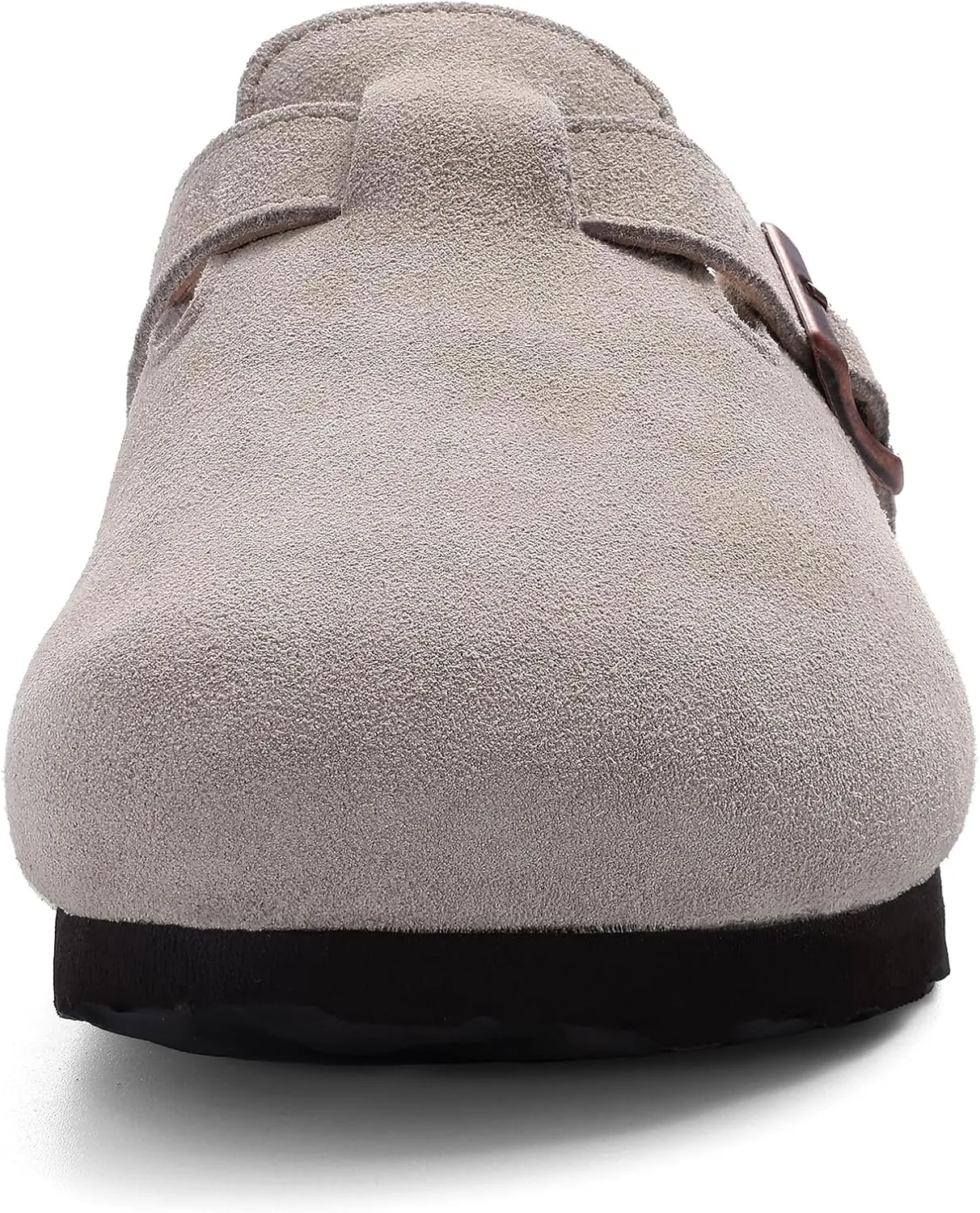 KIDMI Women's Fur Lined Suede Clogs Fuzzy Cork Footbed Mules Slip On Winter Potato Shoes