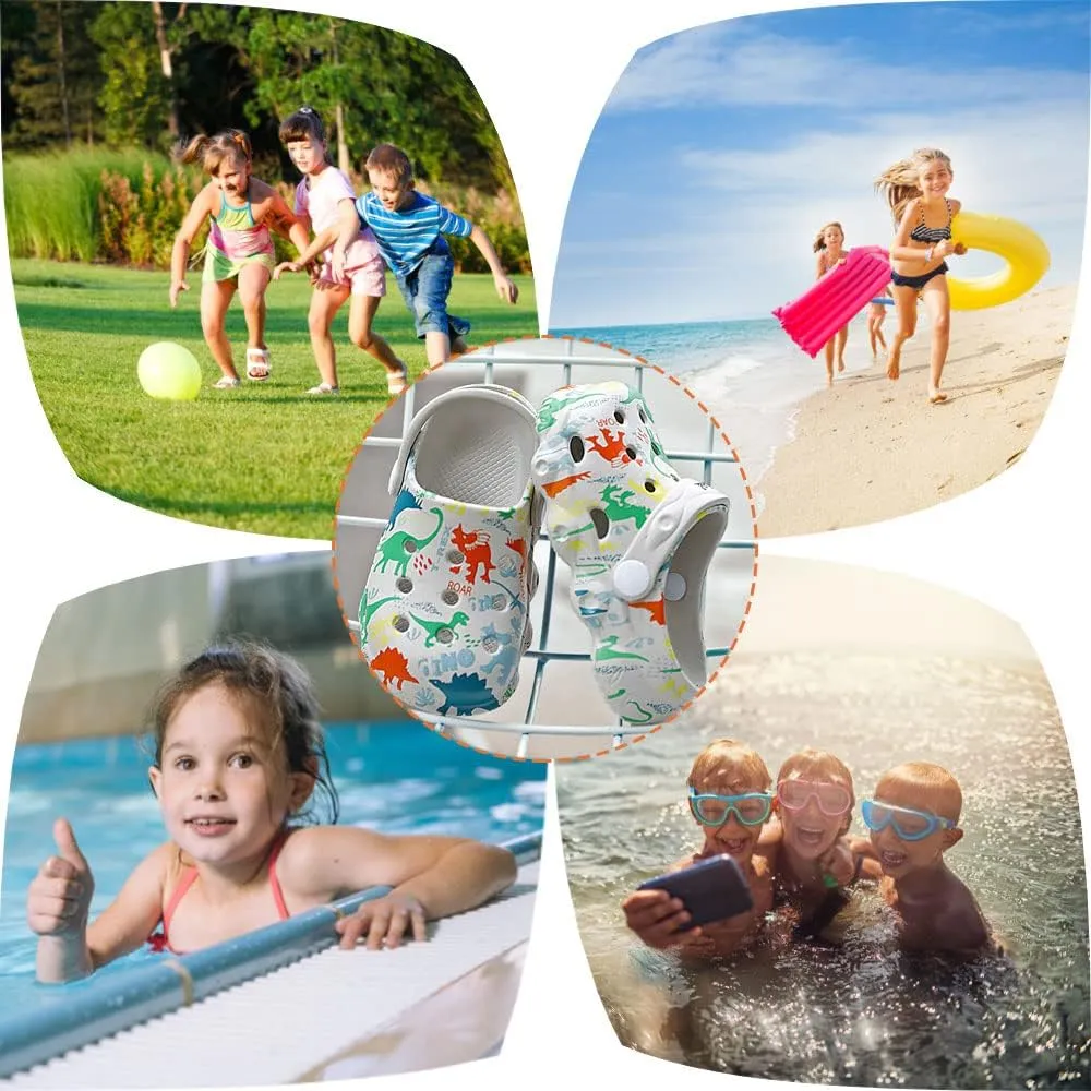 Kids Clogs Boys Girls Toddler Dinosaur Slip on Slide Garden Shoes Cartoon Beach Pool Kids Clog Sandals Slippers Water Clogs