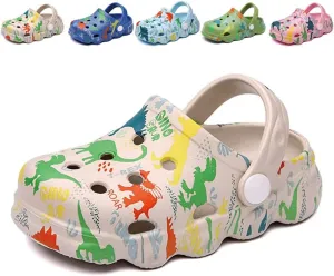Kids Clogs Boys Girls Toddler Dinosaur Slip on Slide Garden Shoes Cartoon Beach Pool Kids Clog Sandals Slippers Water Clogs