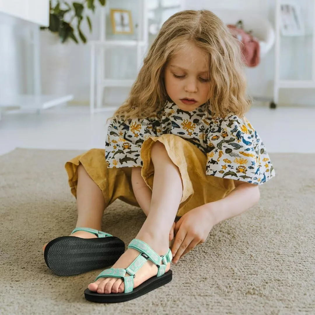 Kids Hiking Sandals Boys Girls Yoga Mat Insole Comfortable Walking Water Sandals With Arch Support for Beach Travel Athletic