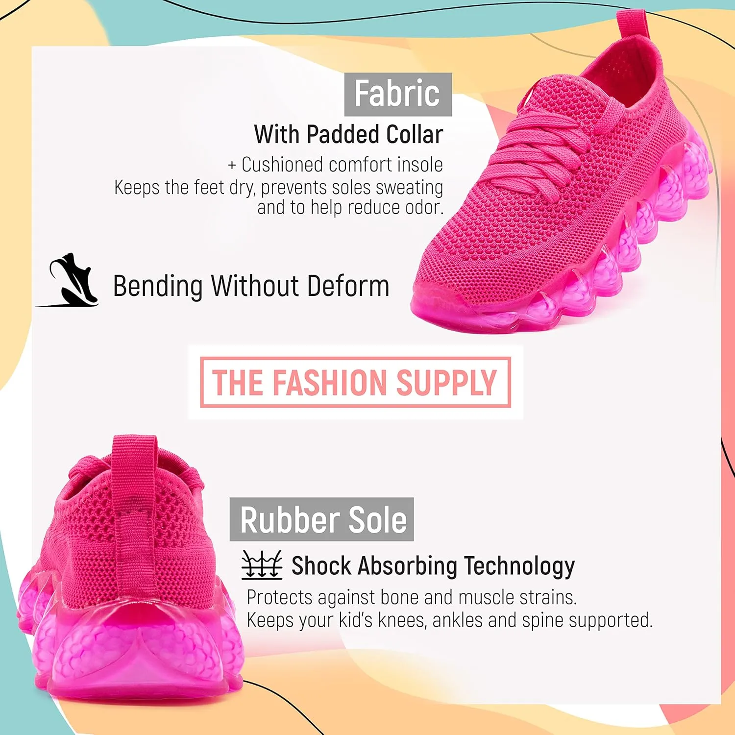 Kids Shoes for Boys & Girls - Lightweight & Breathable Boys & Girls Sneakers - Kids Athletic Shoes - Comfortable Boys and Girls Tennis Shoes with Rubber Sole