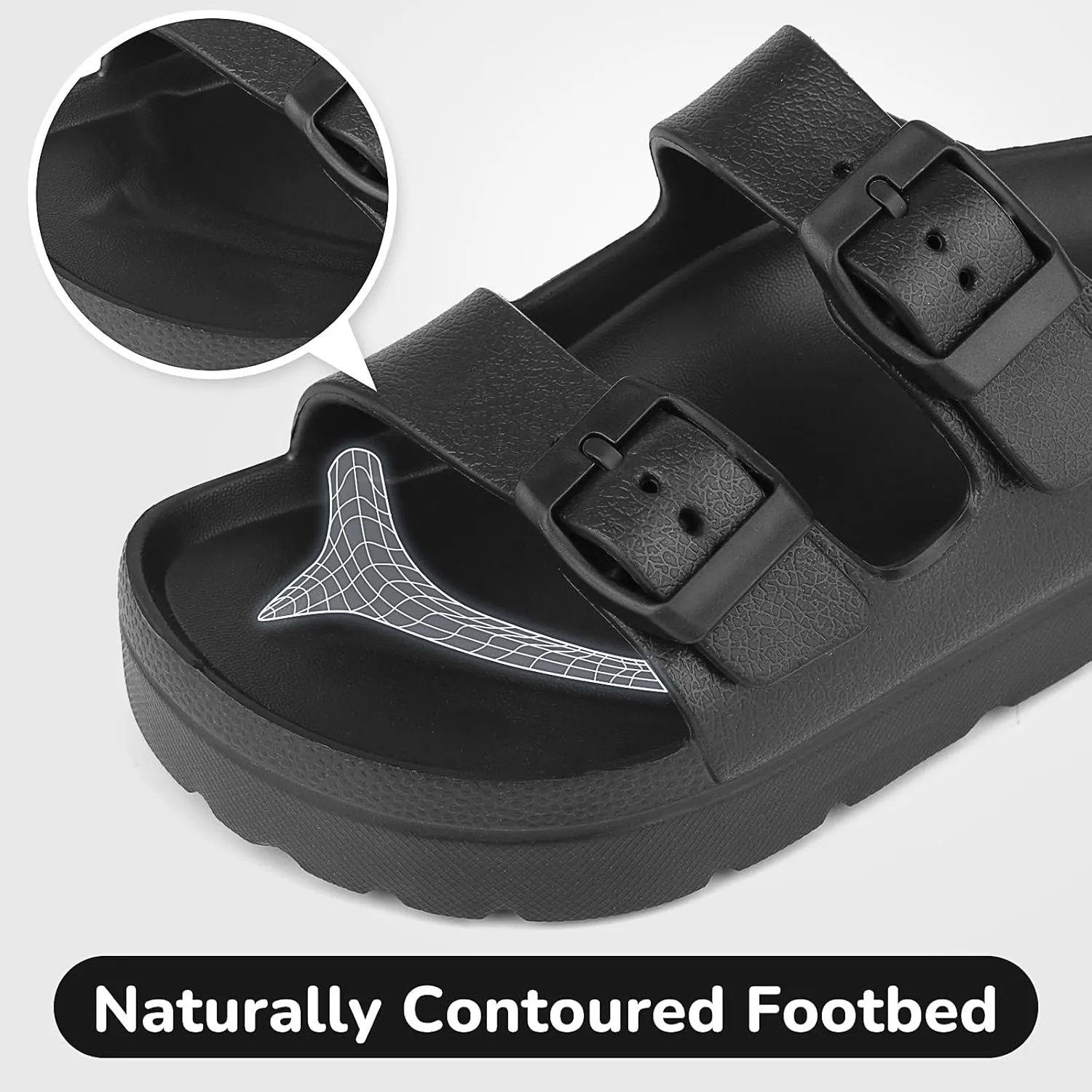 Kids Slides Sandals Adjustable Buckle Boys Girls Slides for Beach Pool