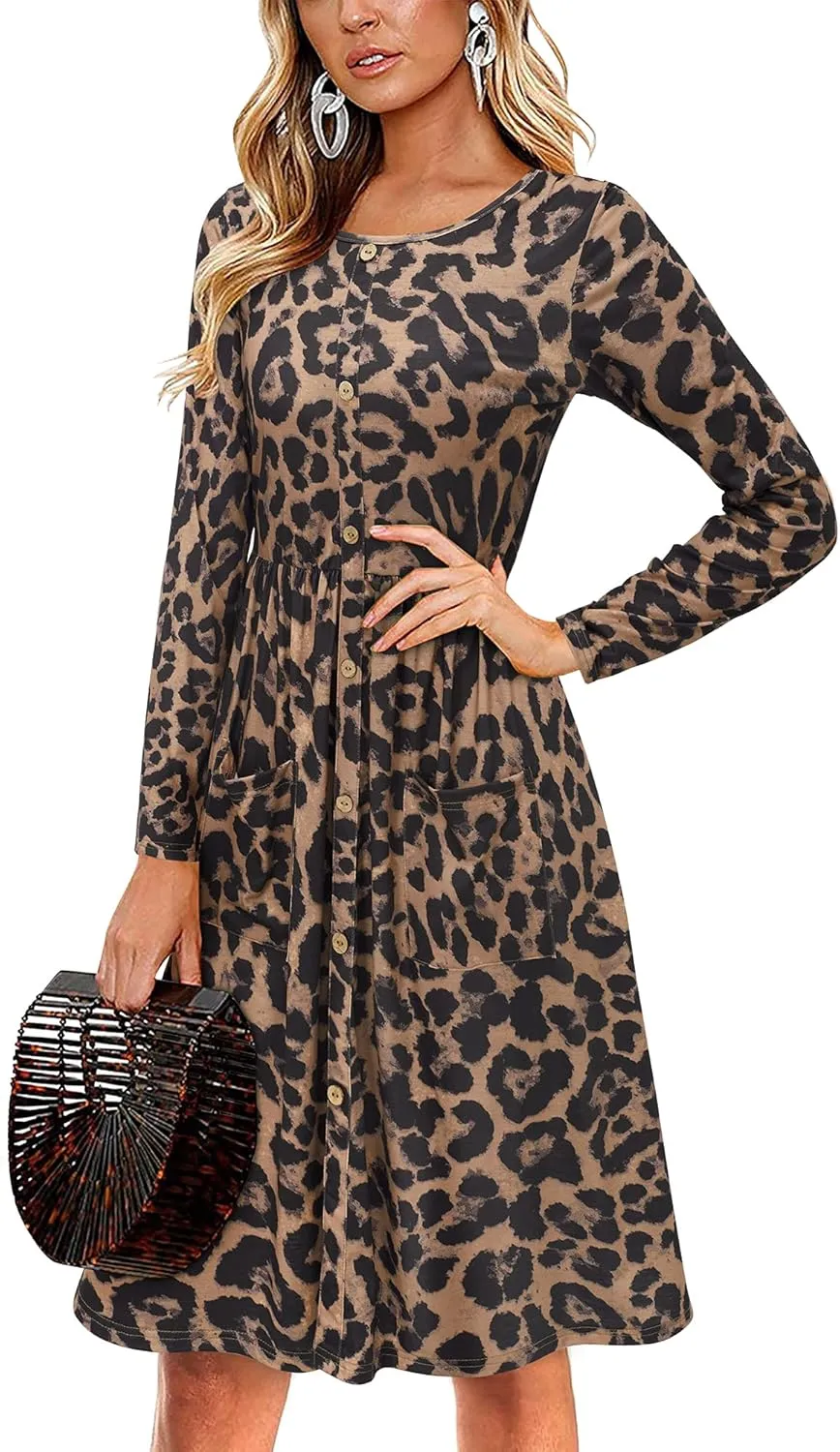 KILIG Women's Summer Casual Sundress Button Sleeveless Spaghetti Strap Dress