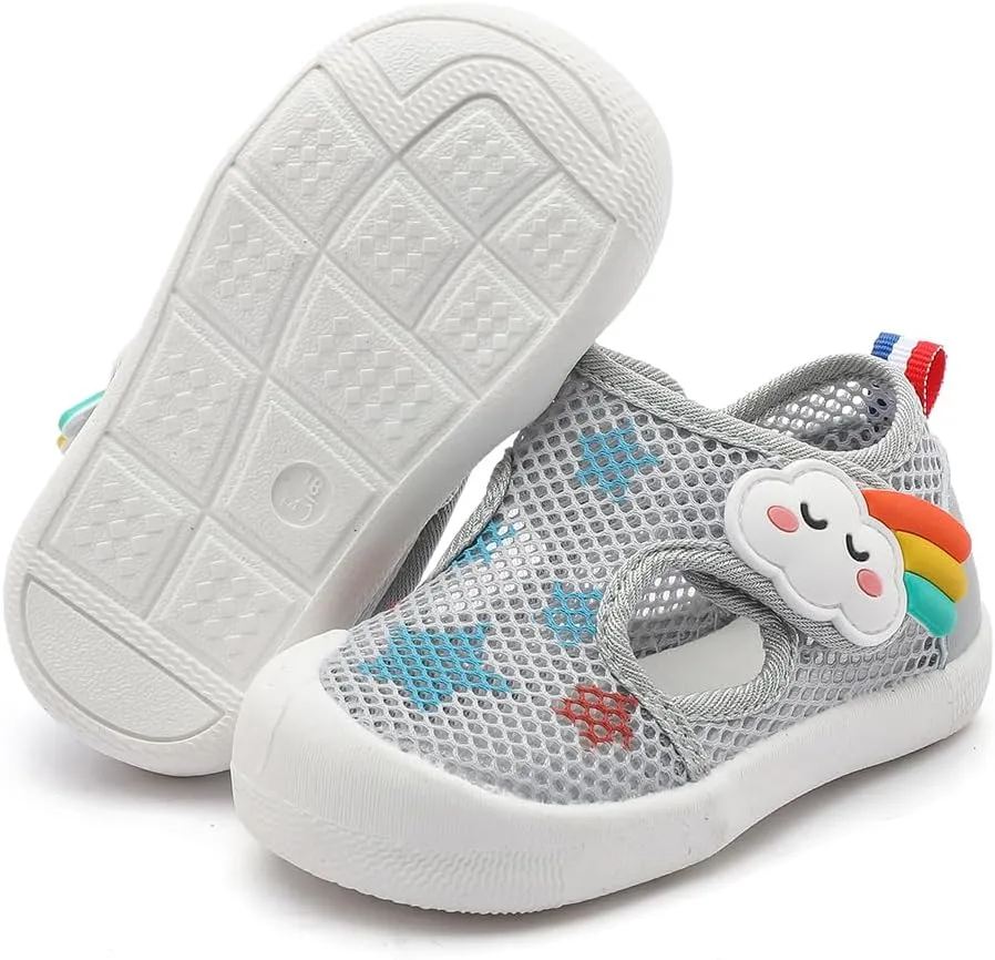 Kuner Baby Sandals Non-Slip Soft Sole Toddler Water Shoes Breathable Mesh Boys and Girls Toddler Sandals Lightweight Baby First Walking Shoes