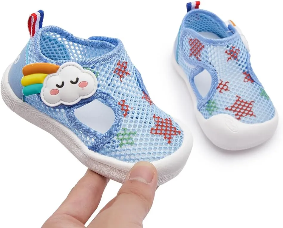 Kuner Baby Sandals Non-Slip Soft Sole Toddler Water Shoes Breathable Mesh Boys and Girls Toddler Sandals Lightweight Baby First Walking Shoes