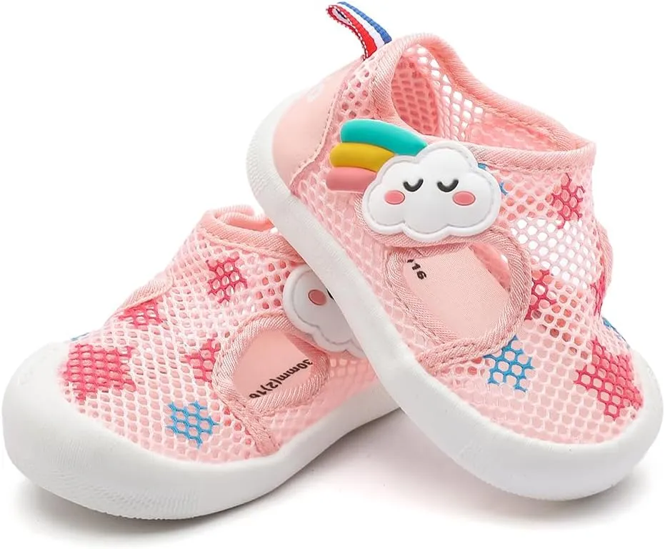 Kuner Baby Sandals Non-Slip Soft Sole Toddler Water Shoes Breathable Mesh Boys and Girls Toddler Sandals Lightweight Baby First Walking Shoes