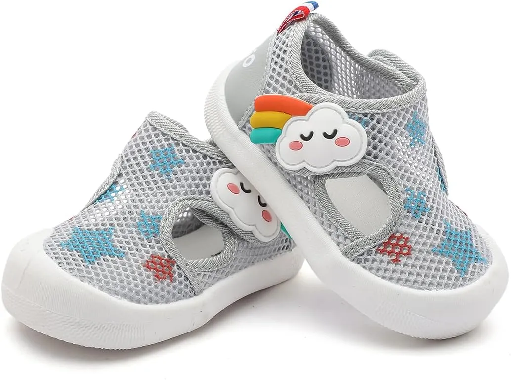 Kuner Baby Sandals Non-Slip Soft Sole Toddler Water Shoes Breathable Mesh Boys and Girls Toddler Sandals Lightweight Baby First Walking Shoes