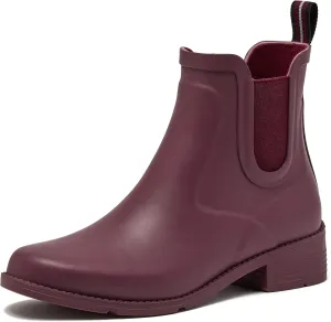 Lands' End Waterproof Rain Boots for Women, Comfortable Ankle Chelsea Boots Women, Burgundy or Black Womens Rain Boots Size 6 to 11