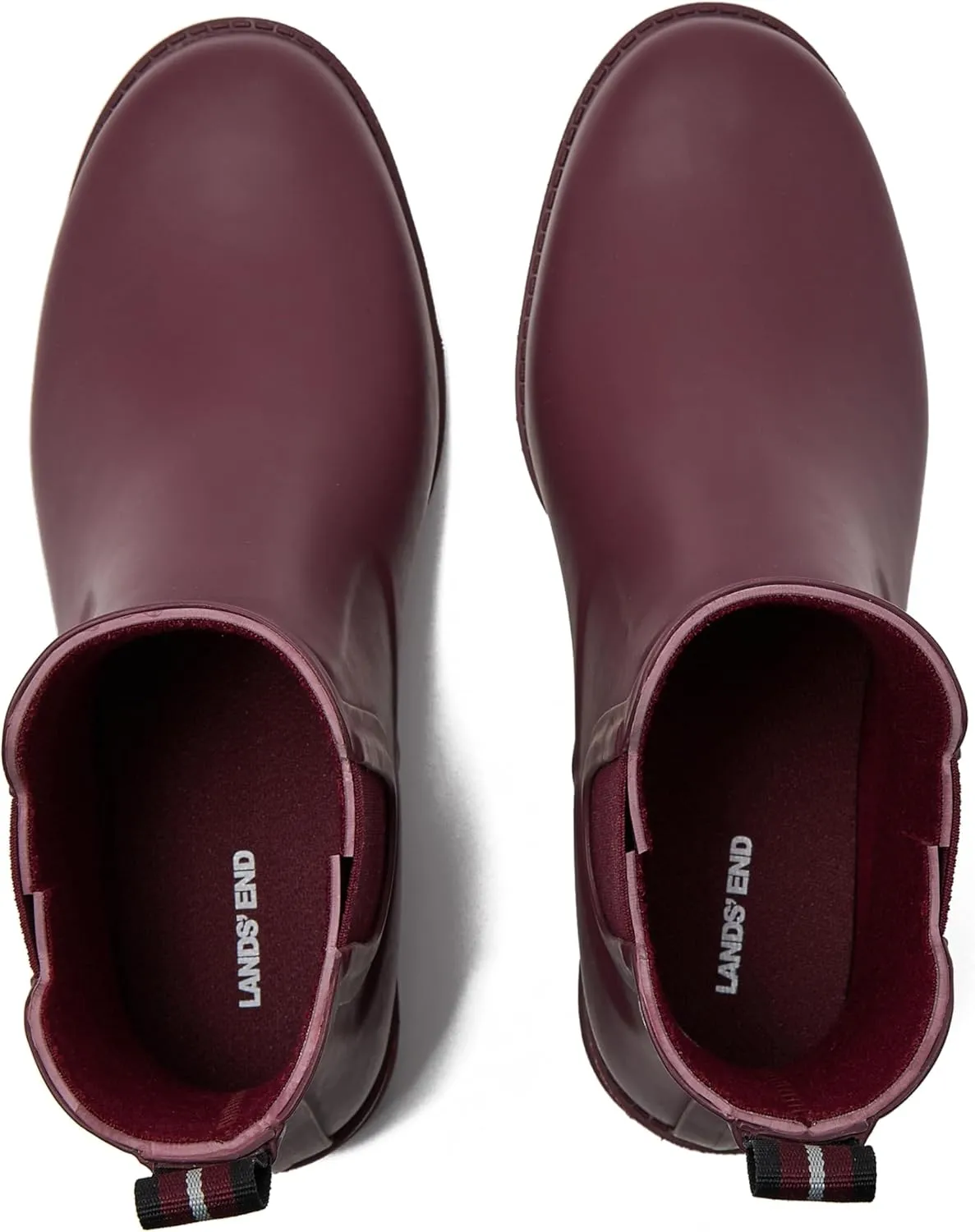 Lands' End Waterproof Rain Boots for Women, Comfortable Ankle Chelsea Boots Women, Burgundy or Black Womens Rain Boots Size 6 to 11