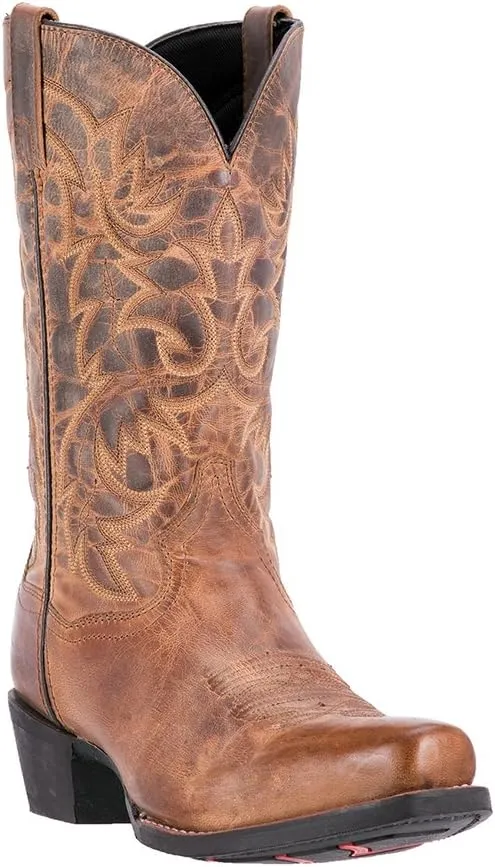 Laredo Mens Bryce Graphic Square Toe Dress Boots Mid Calf - Brown
