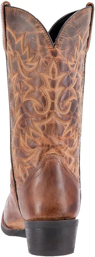 Laredo Mens Bryce Graphic Square Toe Dress Boots Mid Calf - Brown