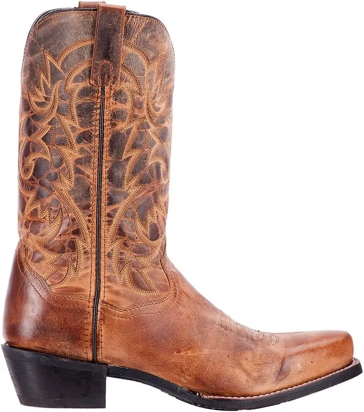 Laredo Mens Bryce Graphic Square Toe Dress Boots Mid Calf - Brown