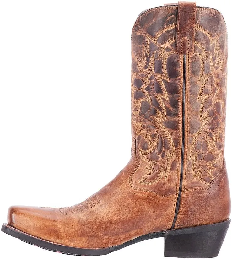 Laredo Mens Bryce Graphic Square Toe Dress Boots Mid Calf - Brown