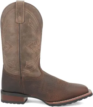 Laredo Mens Elias Embroidered Square Toe Casual Boots Mid Calf - Brown
