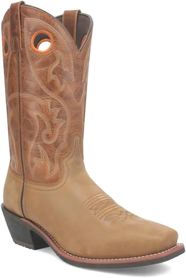 Laredo Mens Frontier Embroidered Square Toe Pull On Casual Boots Mid Calf - Brown