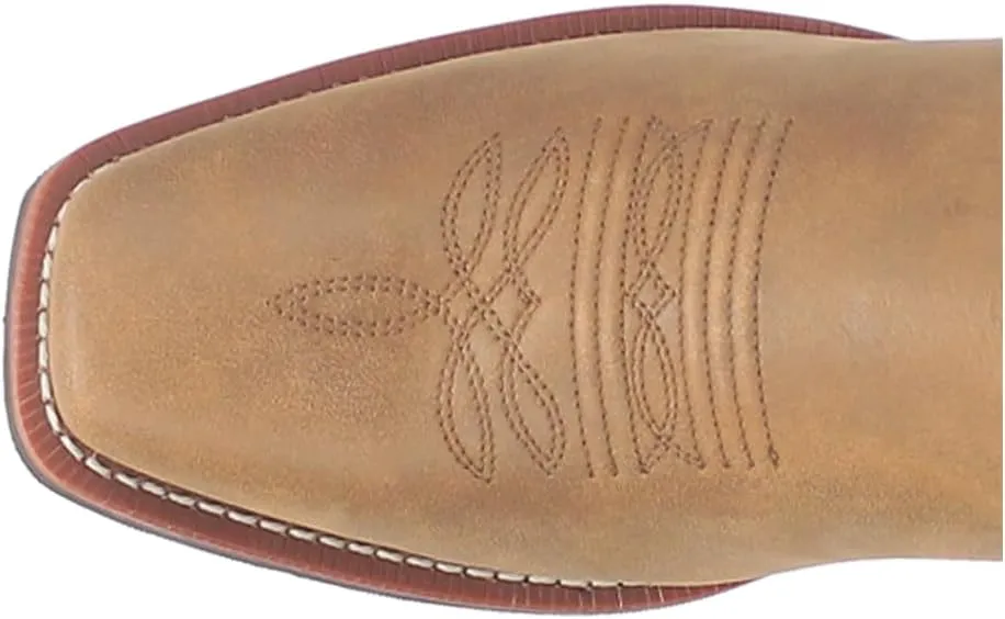 Laredo Mens Frontier Embroidered Square Toe Pull On Casual Boots Mid Calf - Brown