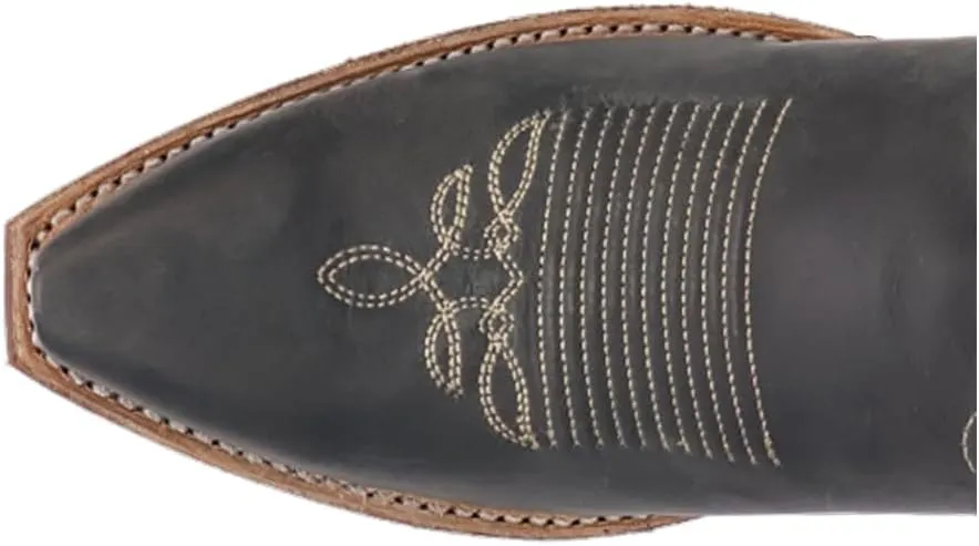 Laredo Womens Carly Embroirdered Snip Toe Pull On Casual Boots Mid Calf Low Heel 1-2" - Brown