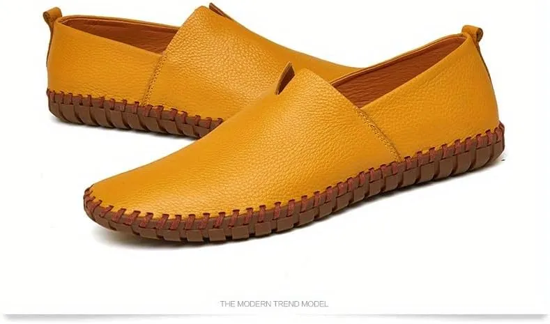 Large Size Men's Elegant Loafers - Spring/Summer Comfort | Superfine Fiber Leather, Non-Slip and Breathable Slip-On Shoes for Casual or Formal Wear