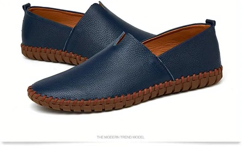 Large Size Men's Elegant Loafers - Spring/Summer Comfort | Superfine Fiber Leather, Non-Slip and Breathable Slip-On Shoes for Casual or Formal Wear