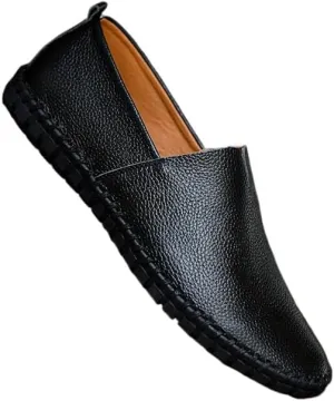 Large Size Men's Elegant Loafers - Spring/Summer Comfort | Superfine Fiber Leather, Non-Slip and Breathable Slip-On Shoes for Casual or Formal Wear