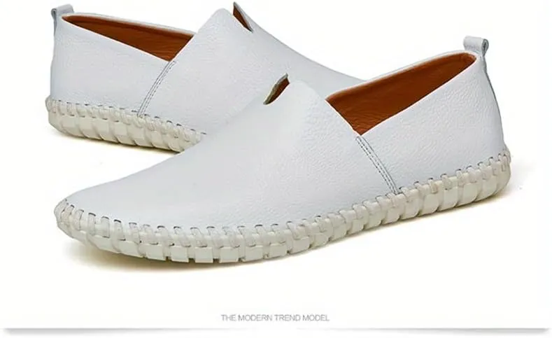 Large Size Men's Elegant Loafers - Spring/Summer Comfort | Superfine Fiber Leather, Non-Slip and Breathable Slip-On Shoes for Casual or Formal Wear