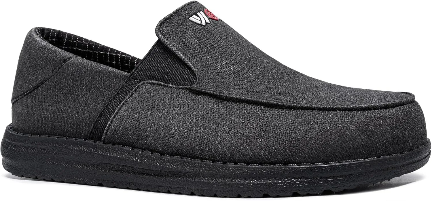 LARNMERN Steel Toe Loafers Women Lightweight Comfortable Slip On Walking Casual Flats Sneakers Work Safety Shoes